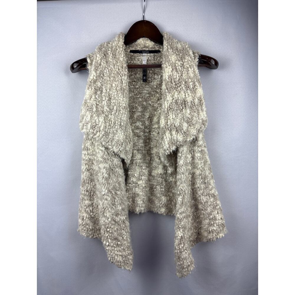 Women’s Kensie Small Cream Thick Knit Vest